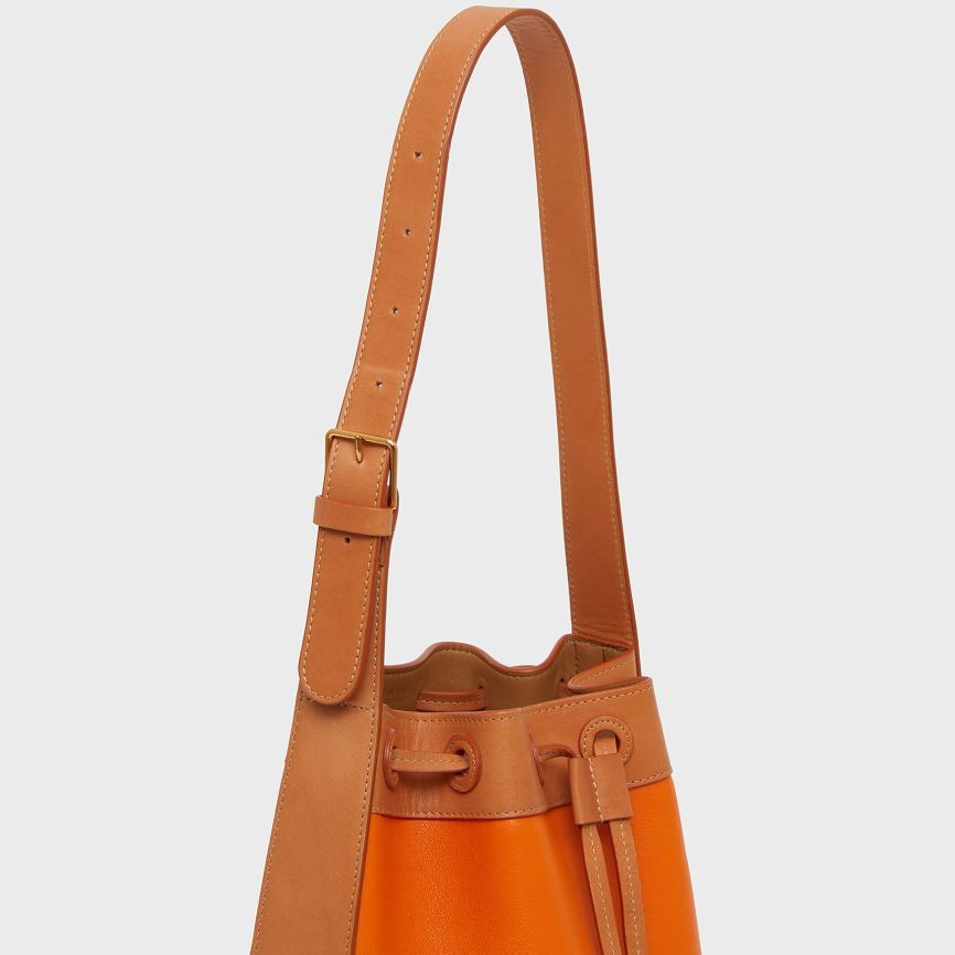 Women's Mansur Gavriel Block Bucket Bags Orange / Brown | AU 5086KE